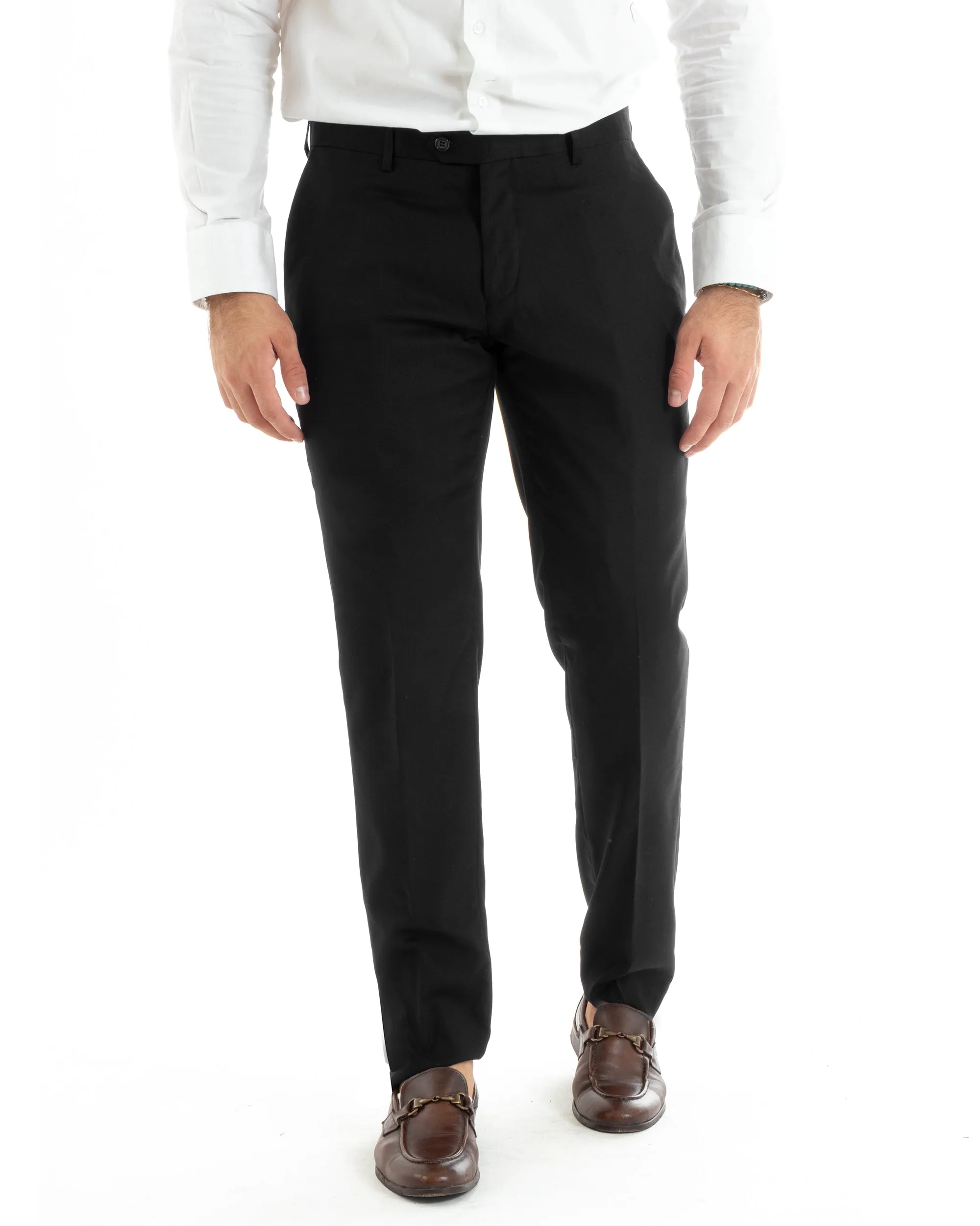 Abito Uomo Monopetto Vestito Smoking Rever Raso Completo Giacca Pantaloni Nero Elegante GIOSAL-OU2426A