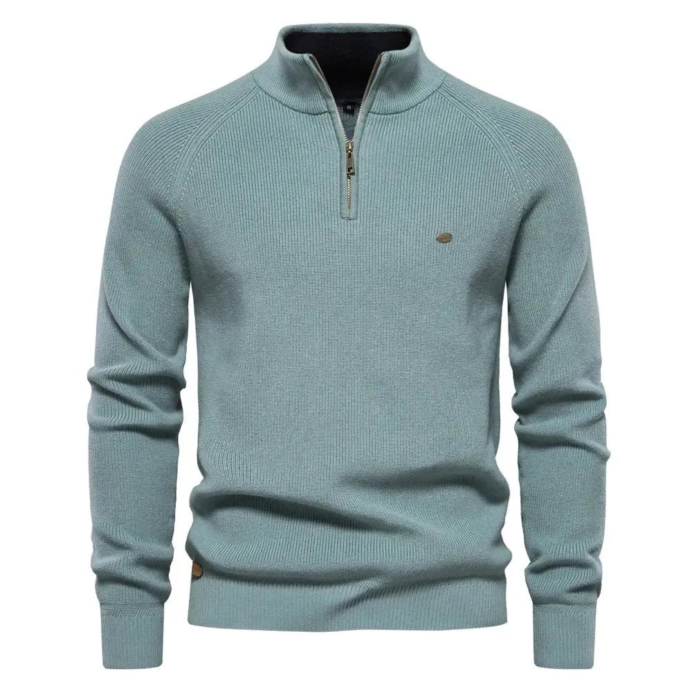 Alonzo - Mens Comfort Zip-Up Sweater with Enhanced Fit