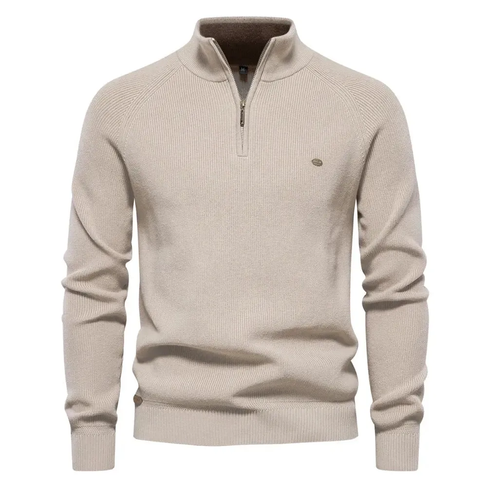 Alonzo - Mens Comfort Zip-Up Sweater with Enhanced Fit