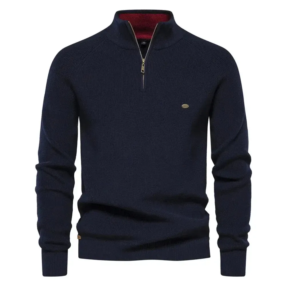 Alonzo - Mens Comfort Zip-Up Sweater with Enhanced Fit