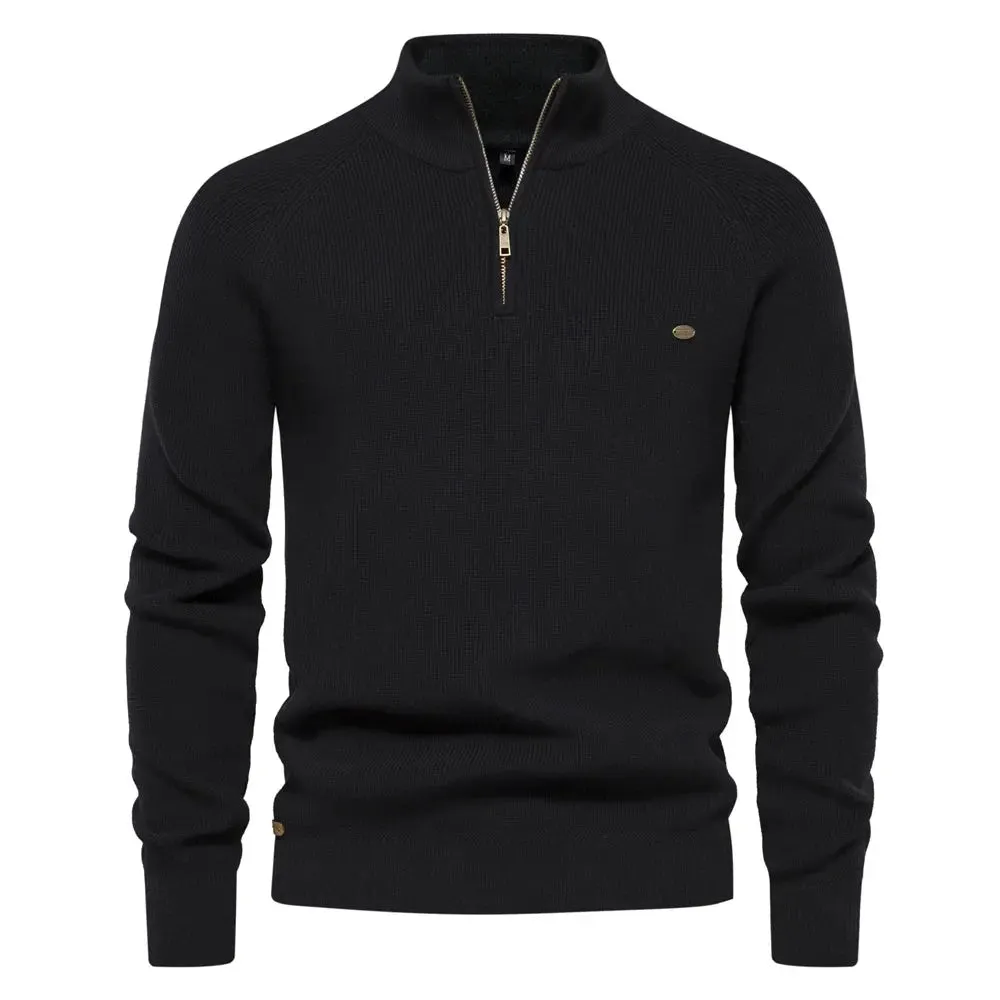 Alonzo - Mens Comfort Zip-Up Sweater with Enhanced Fit