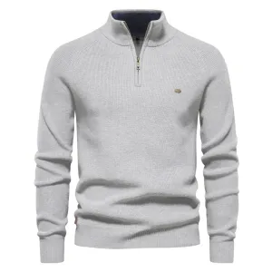 Alonzo - Mens Comfort Zip-Up Sweater with Enhanced Fit