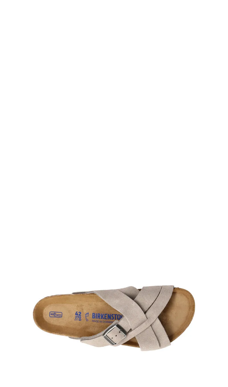 BIRKENSTOCK Ciabatta uomo grigia in suede