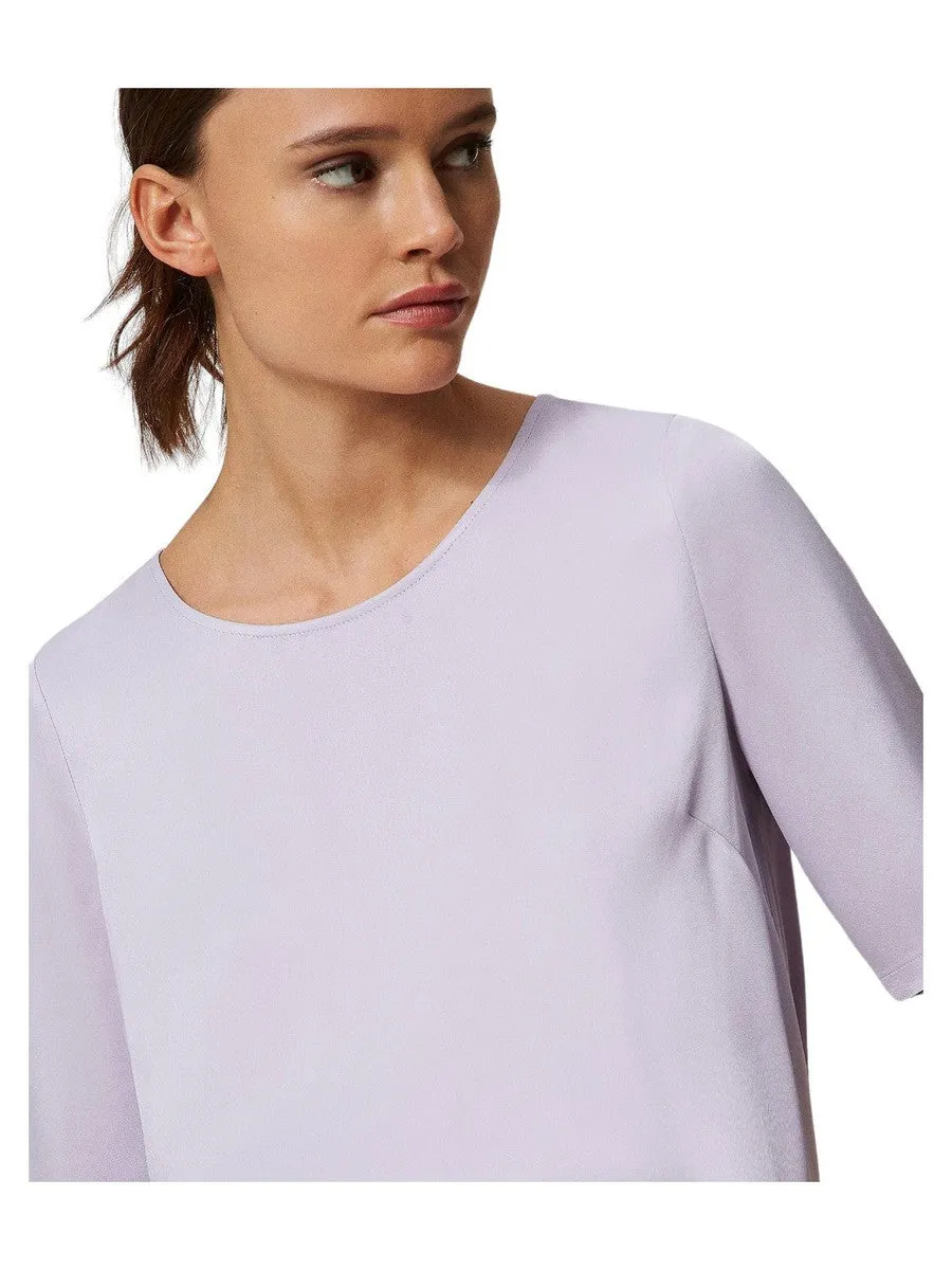 Blusa in raso con spacchetti