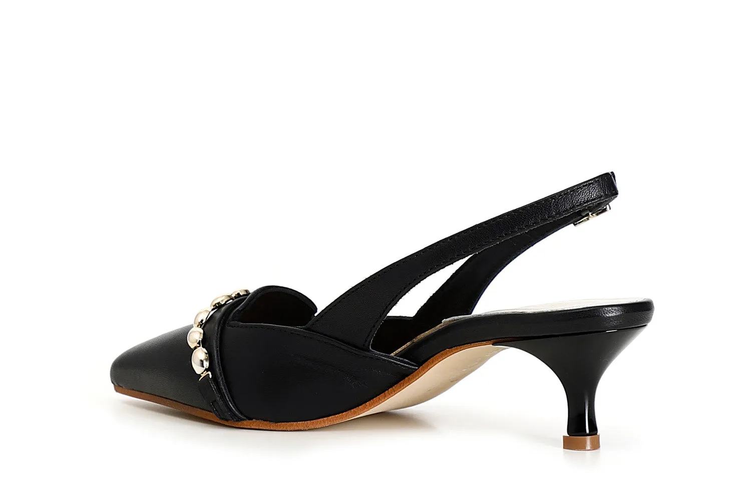 CafèNoir Décolleté Slingback Gioiello Elegante in Pelle