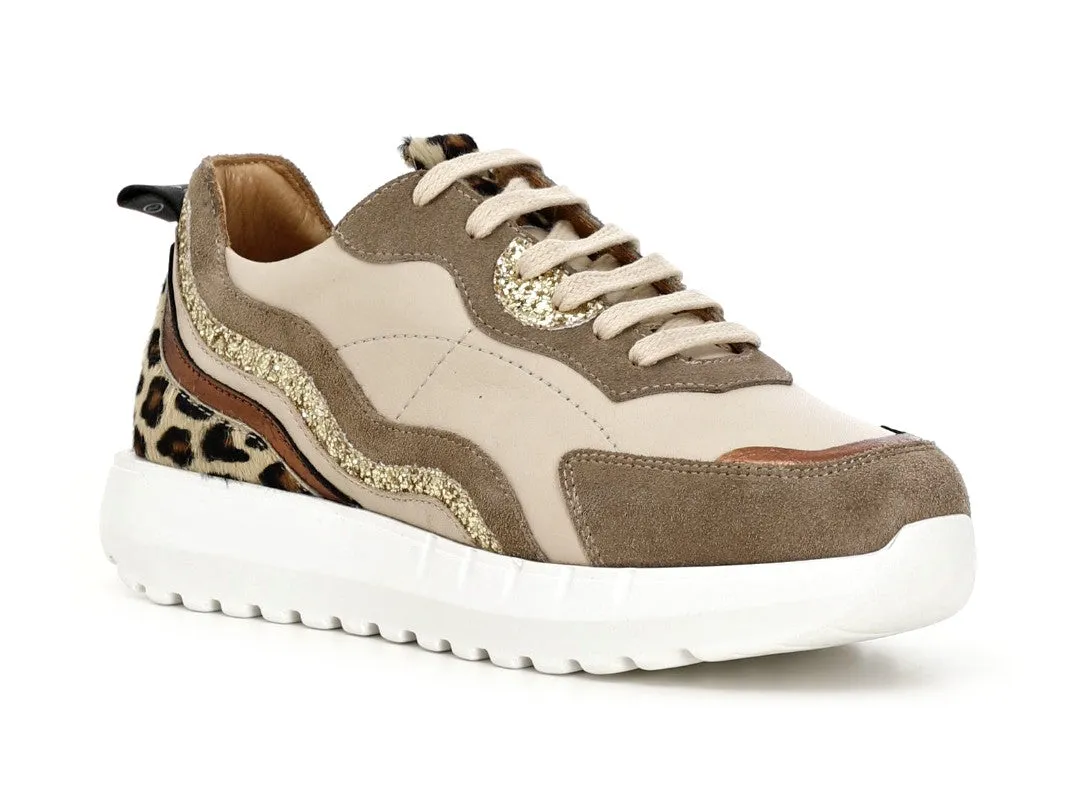 CafèNoir sneakers animalier pelle e suede