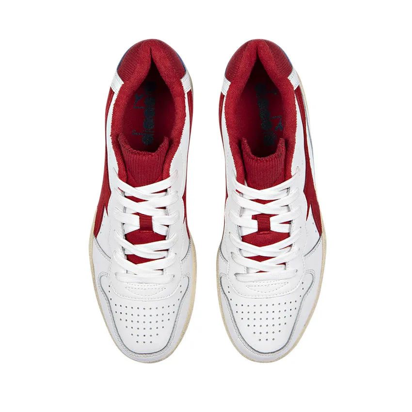 DIADORA SNEAKERS MI BASKET LOW BIANCO-ROSSO