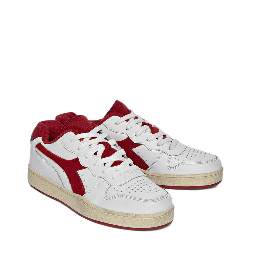 DIADORA SNEAKERS MI BASKET LOW BIANCO-ROSSO