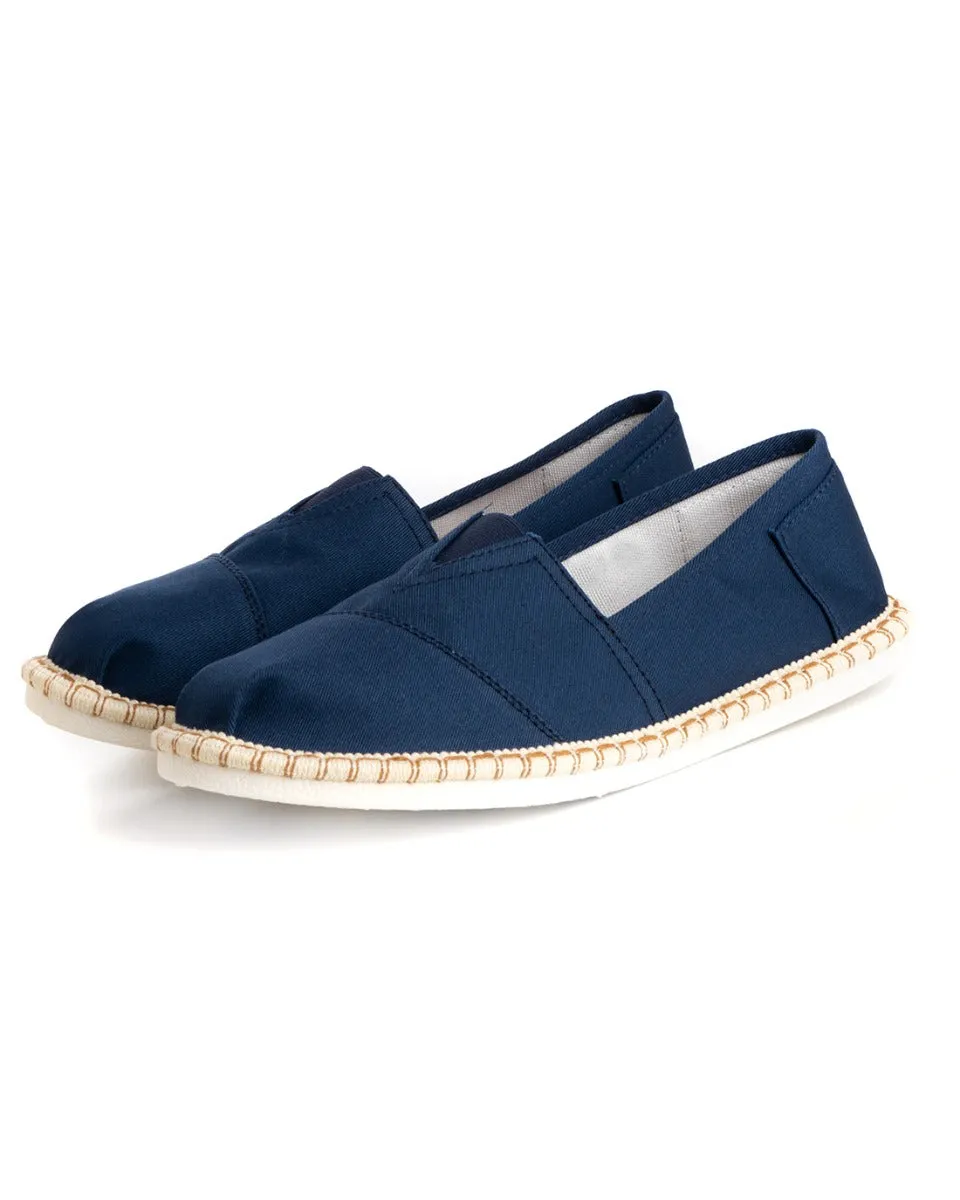 Espadrillas Scarpe Uomo Unisex Tela Estive Mare Blu Cotone Comode Leggere GIOSAL-S1201A