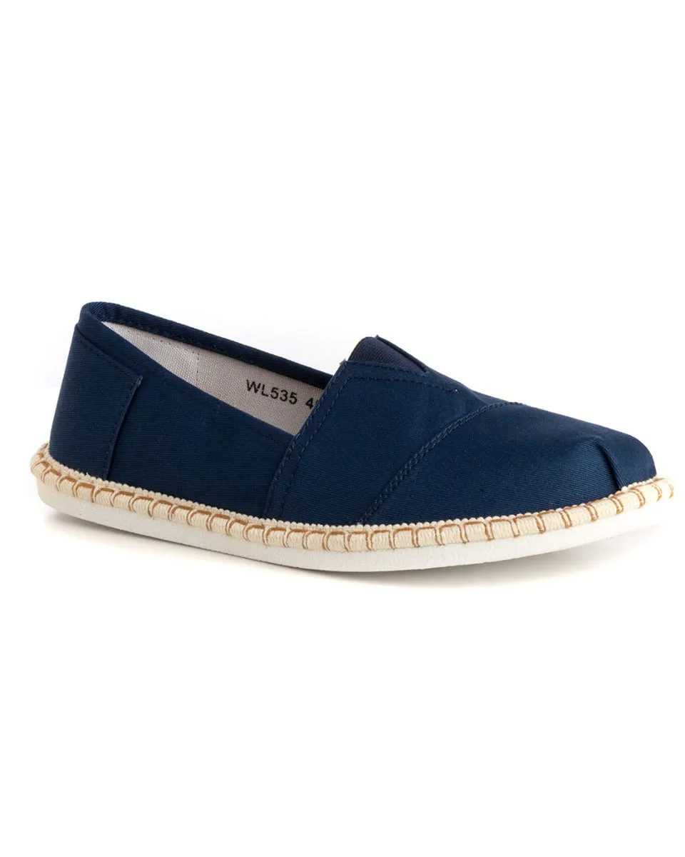 Espadrillas Scarpe Uomo Unisex Tela Estive Mare Blu Cotone Comode Leggere GIOSAL-S1201A