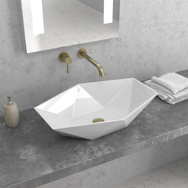 Lavabo Da Appoggio Esagonale Design Moderno