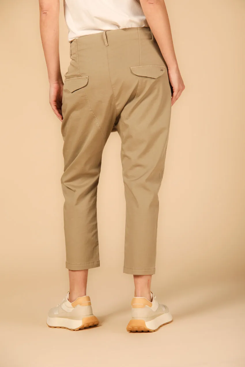 Malibu Jogger pantalone chino donna in gabardine relaxed ①