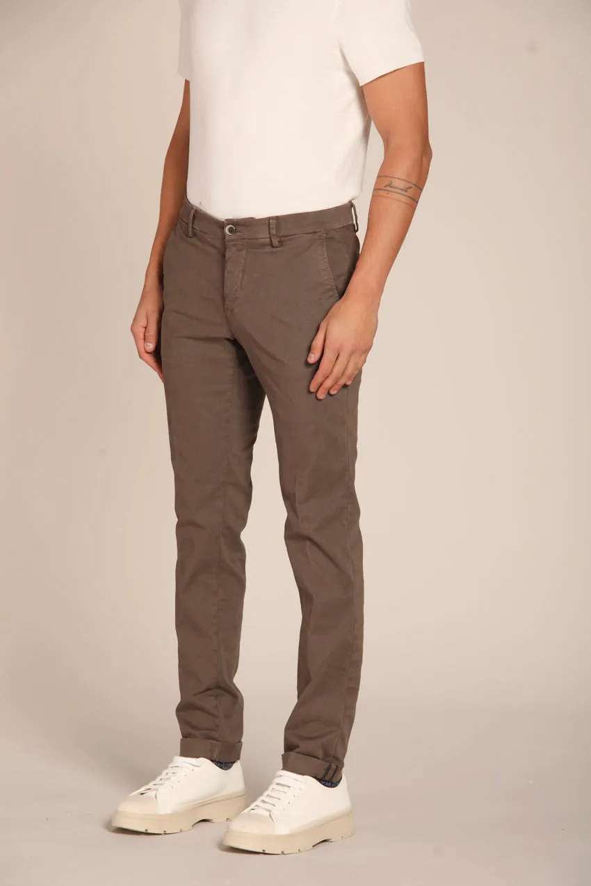 Milano Style pantalone chino uomo in gabardina stretch extra slim fit ①