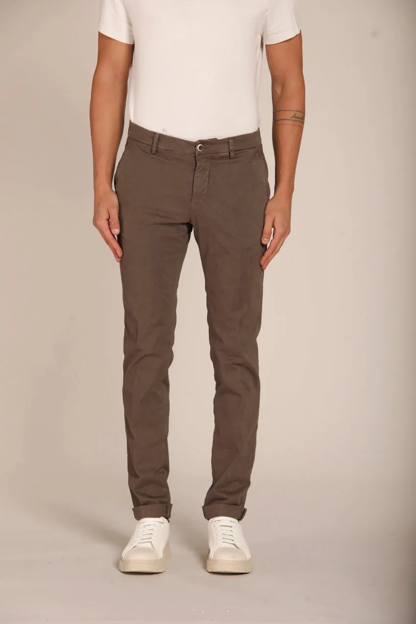 Milano Style pantalone chino uomo in gabardina stretch extra slim fit ①