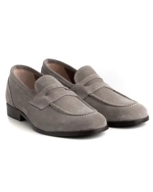 Mocassini College Scarpe Uomo Camoscio Tortora Eleganti Fibbia Casual Sportive GIOSAL-S1192A