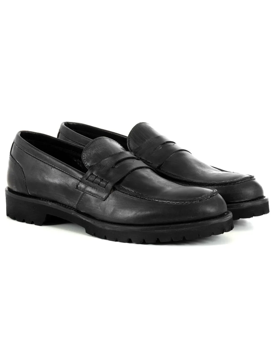 Mocassini College Uomo Scarpe Alte Ecopelle Nero Eleganti Casual Sportive GIOSAL-S1212A