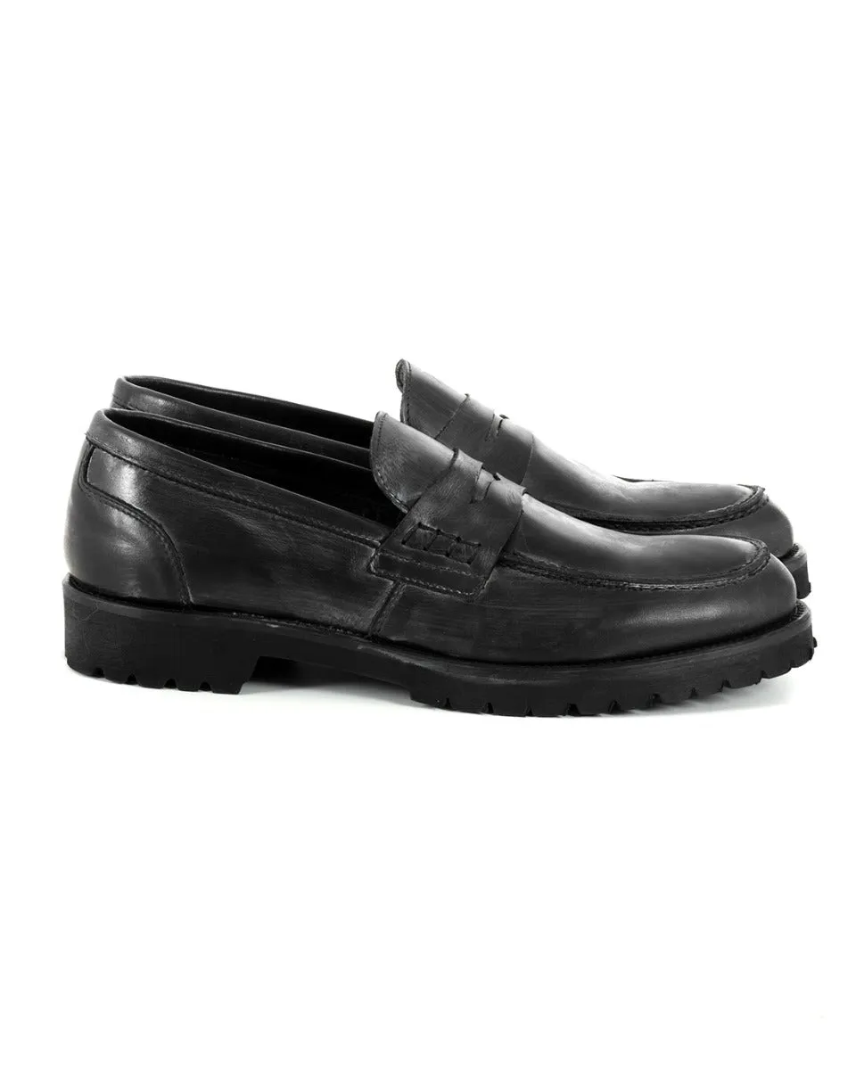 Mocassini College Uomo Scarpe Alte Ecopelle Nero Eleganti Casual Sportive GIOSAL-S1212A