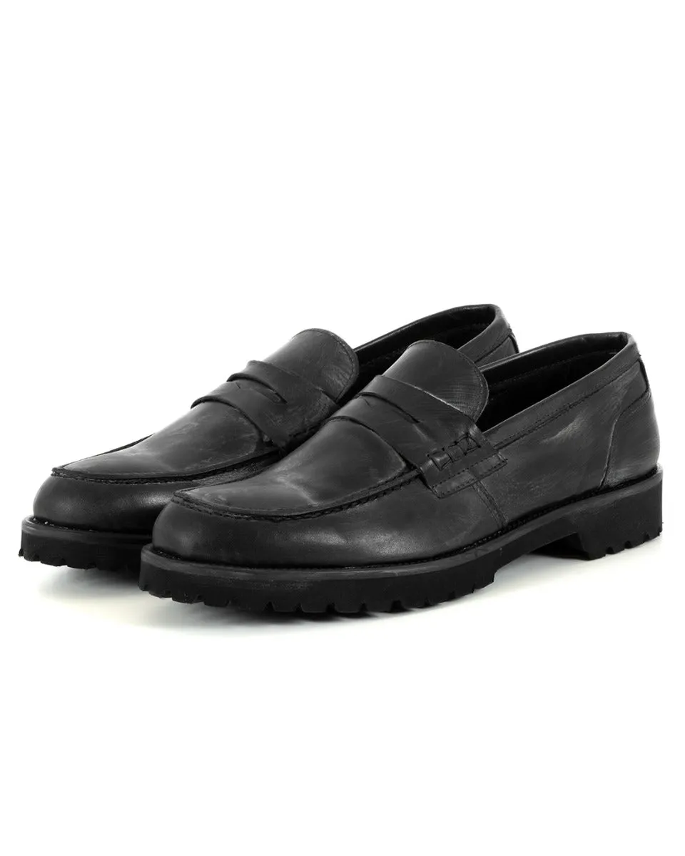 Mocassini College Uomo Scarpe Alte Ecopelle Nero Eleganti Casual Sportive GIOSAL-S1212A