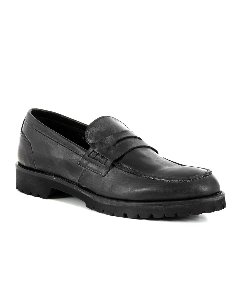 Mocassini College Uomo Scarpe Alte Ecopelle Nero Eleganti Casual Sportive GIOSAL-S1212A