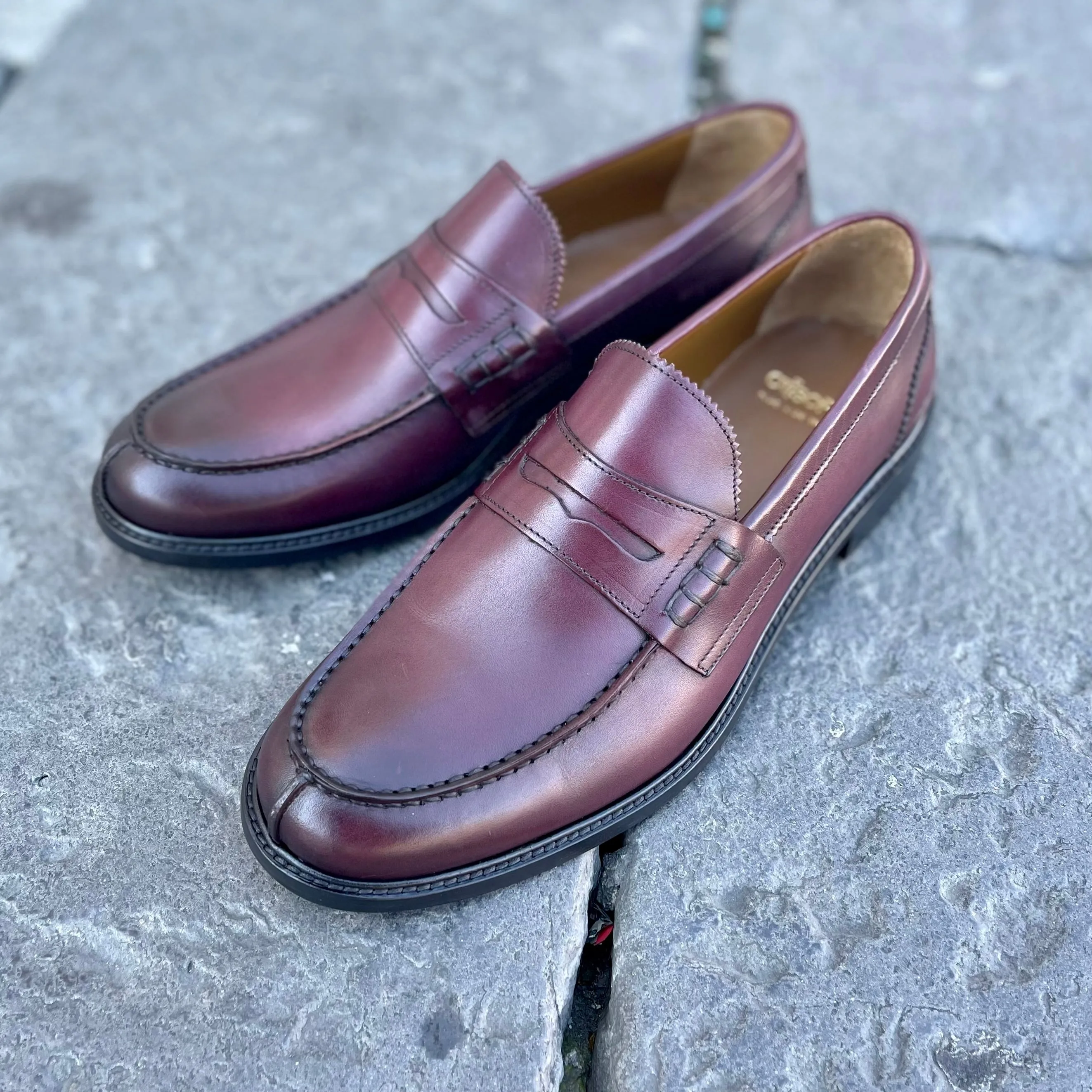 Mocassini in pelle bordeaux