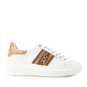 Scarpe Donna 1A Classe Alviero Martini Sneakers in Pelle Bianca con Inserto Geo Classic 0727