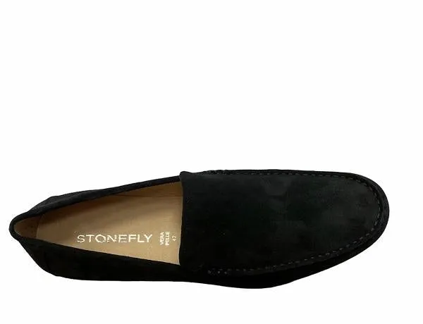 Stonefly scarpa a mocassino da uomo Summer II 1 Velour 104701 100 nero